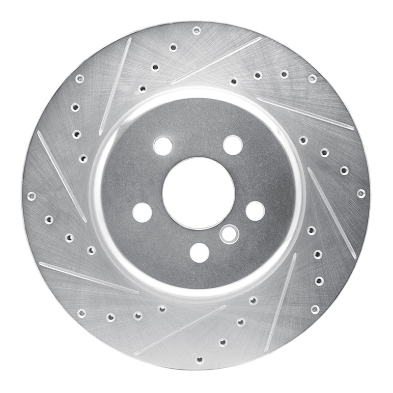 BMW 530E Brake Rotor (1) - Front Left - R1 Concepts - Drilled & Slotted - Silver - `17-`25 BMW 530E Brake Rotor (1) - Front Left - R1 Concepts - Drilled & Slotted - Silver - `17-`25